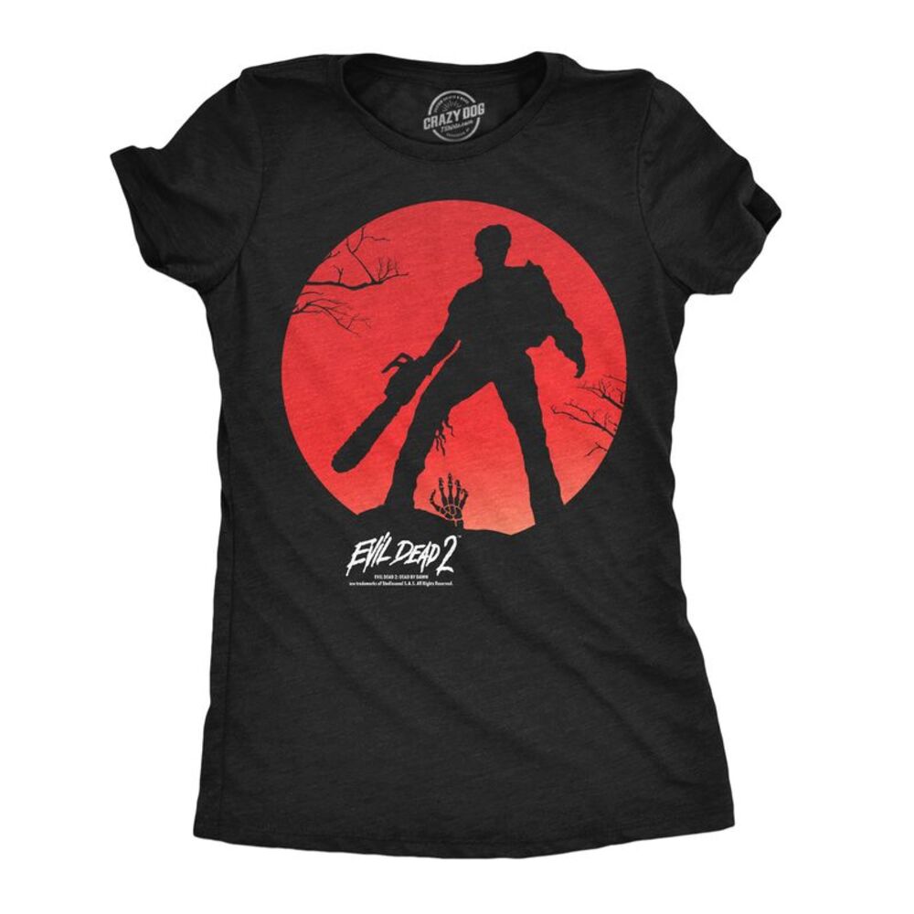 Womens Funny T Shirts Evil Dead 2 Circle Horror Movie Tee For Ladies